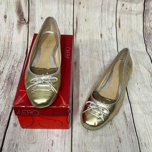 Aerosoles frillie pepper gold size 8 flats